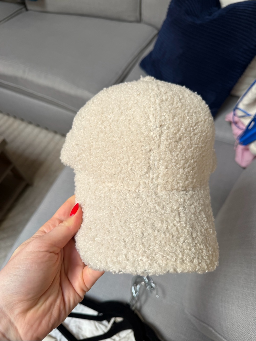 Evereve Cream Sherpa Baseball Hat